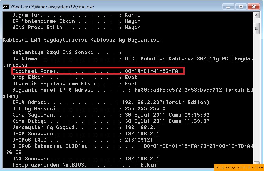 Kompüterin MAC adresi nədir ?